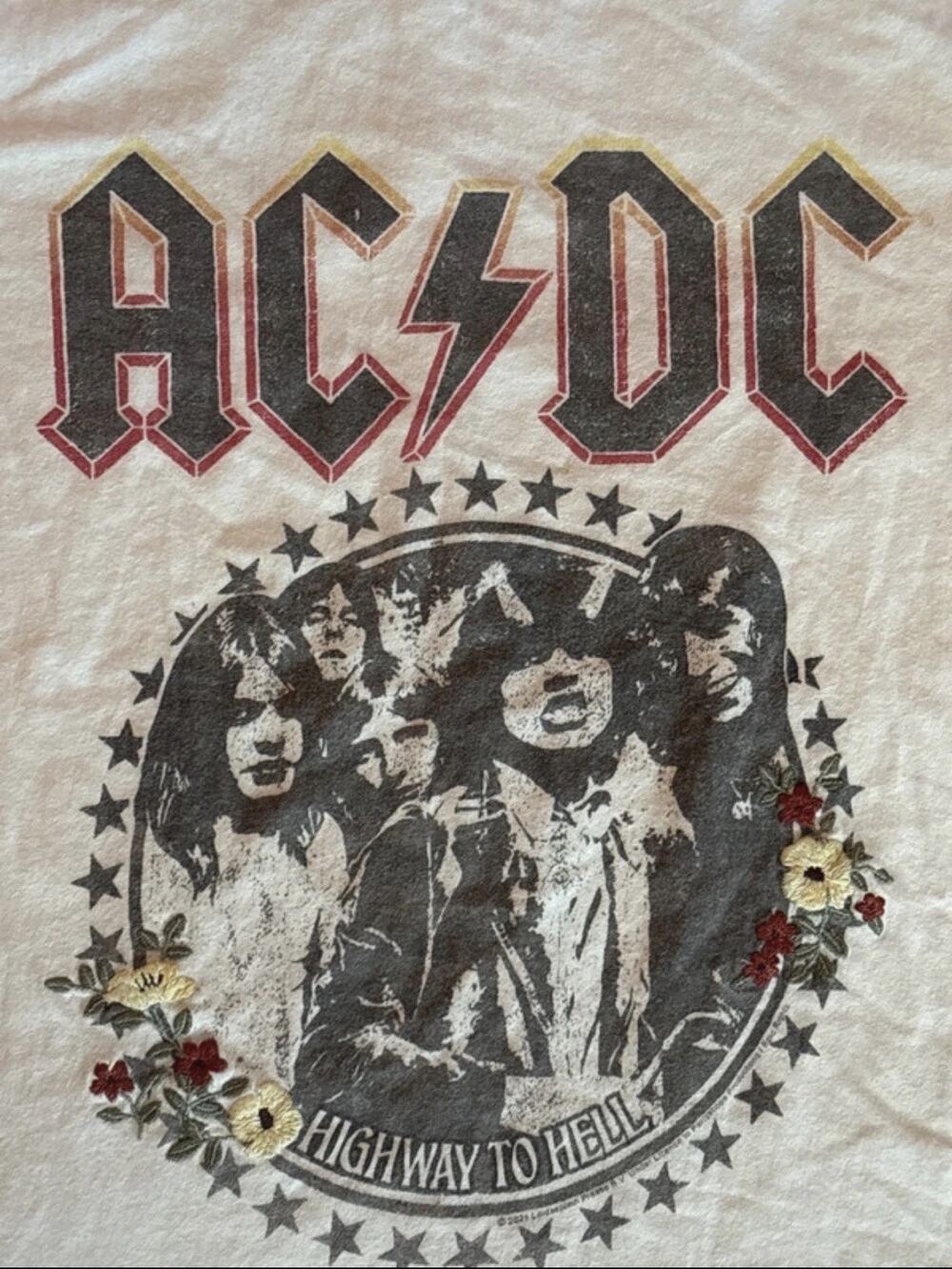 Abercrombie & Fitch AC/DC Highway To Hell Vintage Rock Band Tee Off-White Small